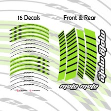 For Kawasaki Ninja ZX-10R 04-20 19 18 17" Rim Wheel Stickers Decals GP02 Green