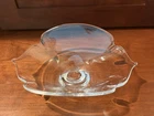 Steuben Crystal Calyx Leaf Bowl Donald Pollard Signed Art Glass 9” Centerpiece