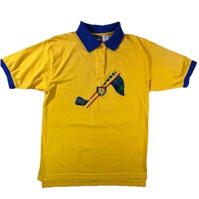 Vtg EP Pro Polo | Womens M | Loud Yellow Preppy Golf Clubs Embroidered Hong Kong