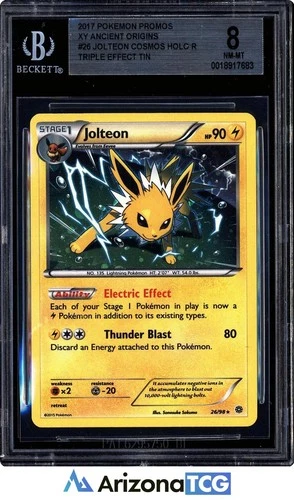 Pokemon 2017 Jolteon 26/98 Cosmos Holo Promo XY Ancient Origins BGS 8