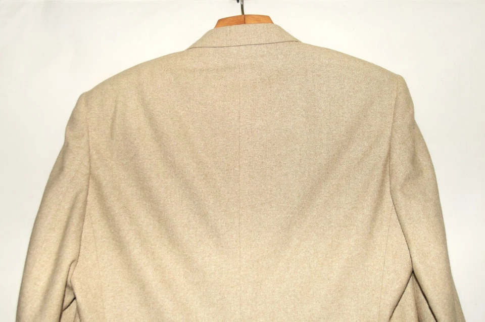 Casaco esportivo Versini Hopsack creme 100% seda 2 botões tamanho 44R novo sem etiquetas - Imagem 4 de 4