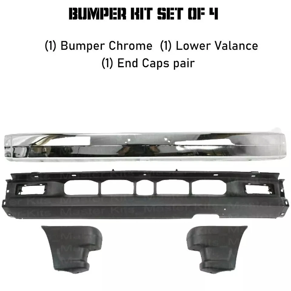 Kit de parachoques delantero cromado y cenefa inferior para Mazda B2000 B2200 B2600 1990-1993 Foto 2 de 4