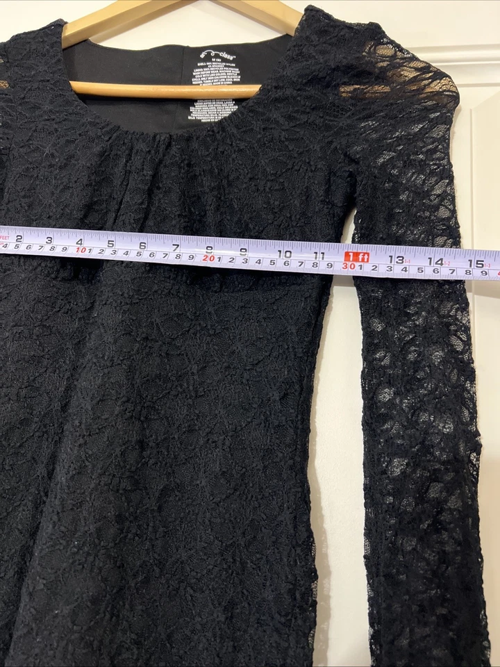 Nuevo con etiquetas Vestido Art Class Negro Encaje Talla M(8) Manga Larga Foto 3 de 4