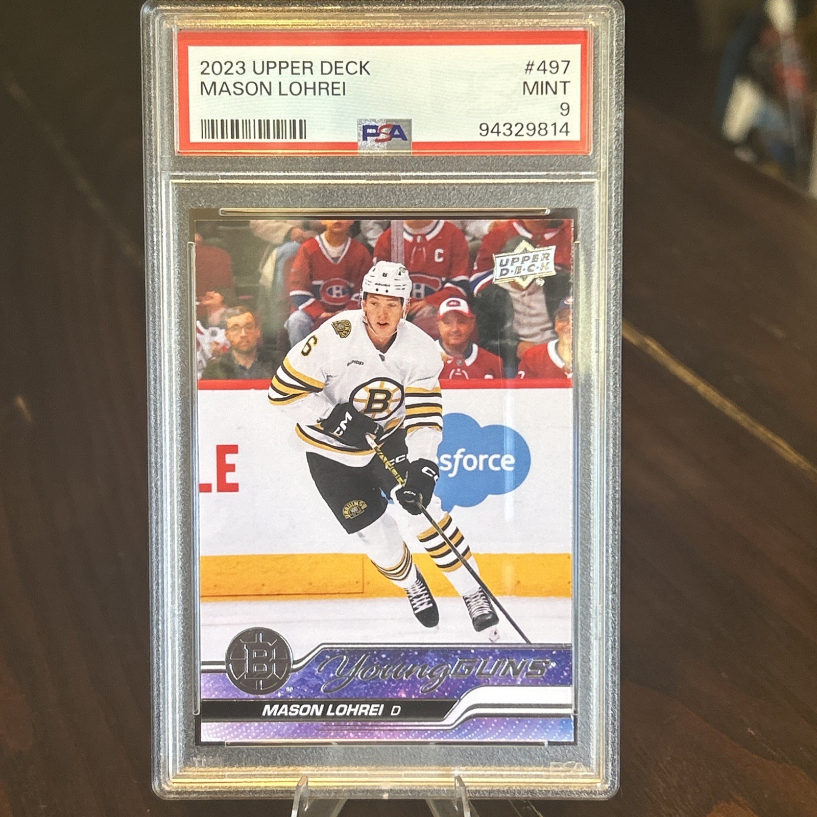2023-24 Upper Deck Series 2 Young Guns Mason Lohrei #497 (RC) PSA 9