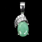 925 Sterling Silver Pendant Oval Emerald 7x5mm Natural Gemstone Jewelry