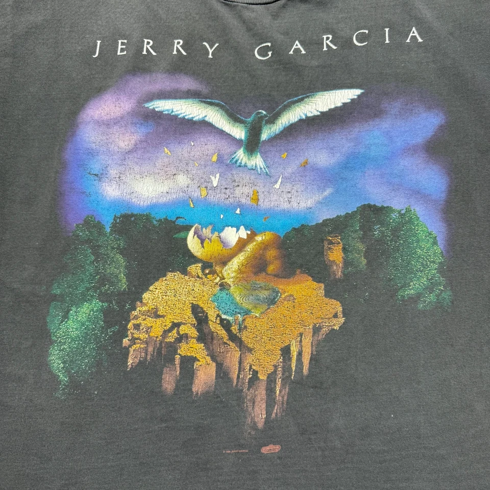 Vintage 90s Jerry Garcia Grateful Dead Dove Shell Nature Graphic T-Shirt USA XL - Image 2 of 4