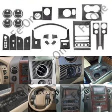 36Pcs Carbon Fiber Interior Dashboard Full Kits Cover For Ford F-150 FX4 2004-08