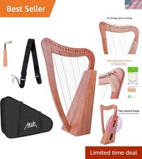 Harp, 15 Strings Mahogany Harp 22 Inch Height for Adult Professional Beginner...