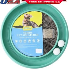Interactive Cat Scratching Toy W/ Ball Track  Reversible Scratching Pad New