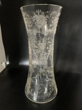 RARE Vintage HEISEY ORCHID PANELED Elegant Glass 10”  Tall  VASE
