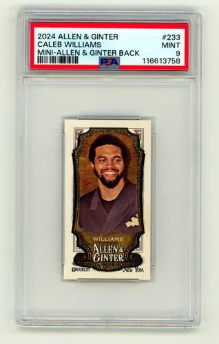 Caleb Williams 2024 Allen & Ginter #233 Mini A&G Back Rookie RC PSA 9 MINT