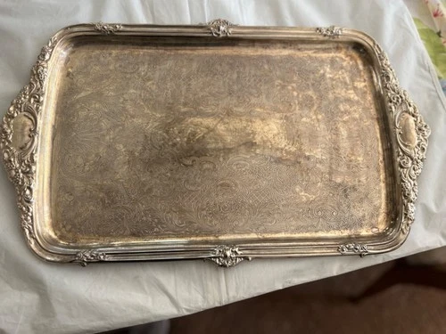 Vintage Sheridan Silver plate  by Taunton Silversmiths LTD-19" Serving Tray