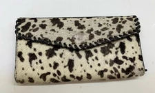 Cowhide Leather Wallet Western Brown White Envelope Style