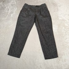 Babaton Pants Womens 6 Gray Wool Blend Pull On Elastic Waist Tweed Trousers