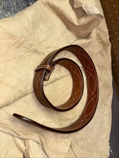 Bianchi #B21 Fancy Stitched Reversible Leather Belt 1.75" (45mm) Sz 42