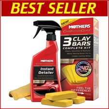Car Care Essential: California Gold Clay Bar Kit with Detailer - 6 Bars Included