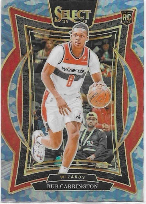 2024-25 Panini Select Concourse Blue Camo Prizm /99 Bub Carrington #81 Rookie RC