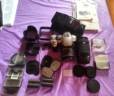 cannon rebel EOS 300D 55mm& 300 zoom lens camera set up with charger