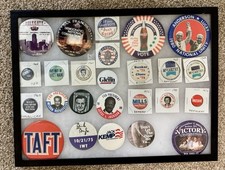 Mounted Presidential Campaign Pins Lot Political Voting Variety