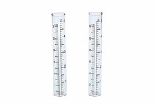 2 Pcs Rain Gauge, Glass Tube Replacement for Outdoor Garden Tube Flat bottomed