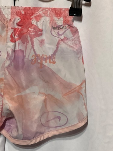 Nike Dri-Fit Girls Printed Athletic Shorts Size S 4-5 Years Watercolor Design Li - Picture 6 of 9