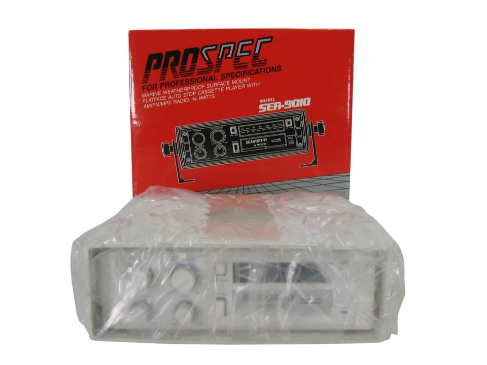 Prospec SEA-9010 Marine Weatherproof Cassette Player w/AM/FM Radio New-Old-Stock - Image 2 of 4