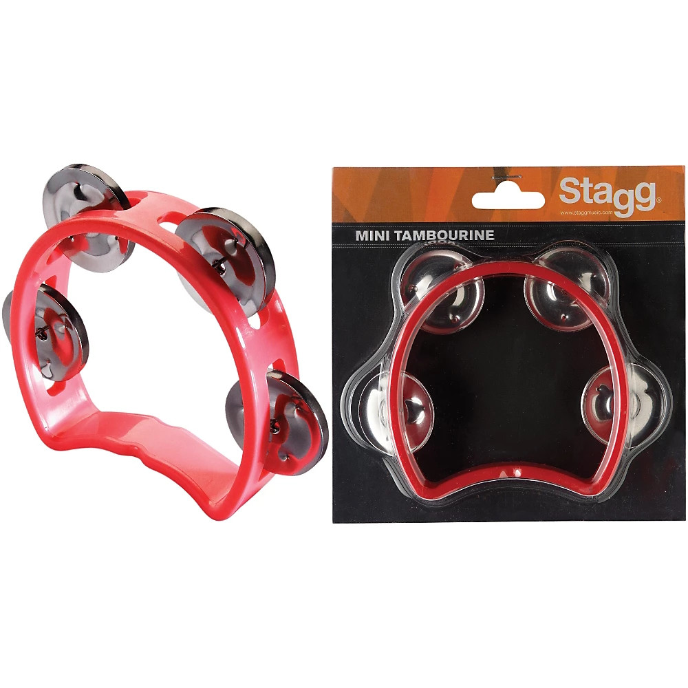 Бубен Stagg 4 Jingle с вырезами Красный 2690₽