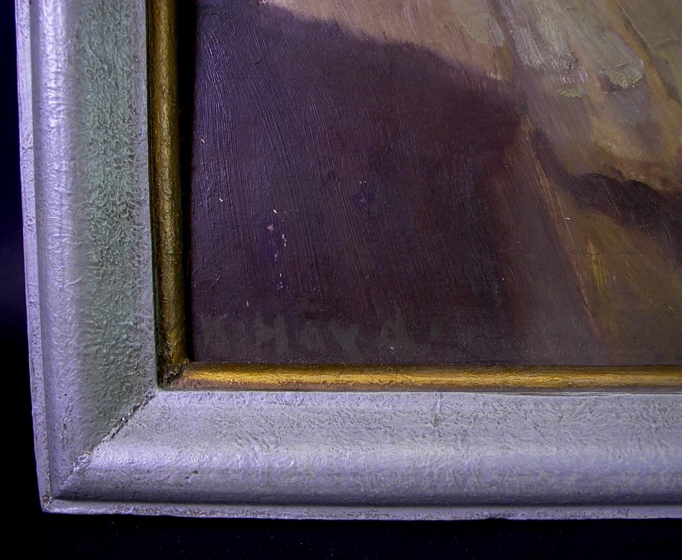 Karl HAYD (1882 - 1945 Linz) - Magd beim Melken  - impressionistisches Ölgemälde - Bild 4 von 4