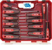 Milwaukee Set of 12 Tri-Lobe Screwdrivers 4932472003,Red