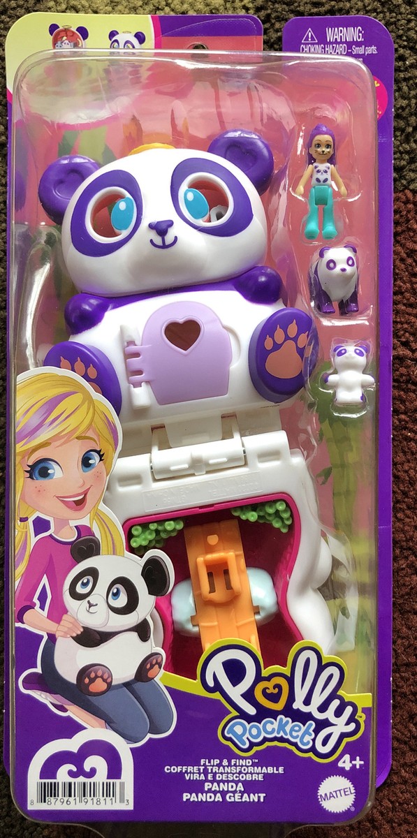 Polly Pocket Flip & Find Purple Panda Playset Mattel Mama