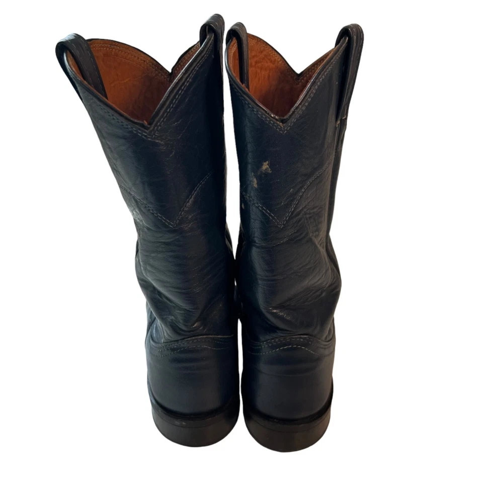 Botas de caubói vintage de couro azul Nocona tamanho ocidental 8B clássico festival de rodeio - Imagem 4 de 4