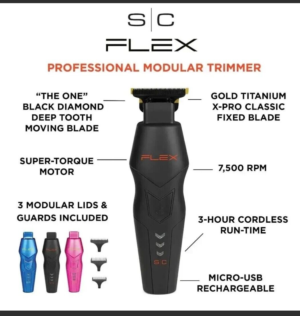 StyleCraft Flex Professional Modular Super-Torque Motor Cordless Trimmer |SC406M
