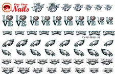 Philadelphia Eagles Clear Vinyl PEEL&STICK and Waterslide nail art decals - DiOx