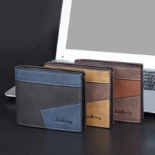 Men RFID Leather Bifold Wallet Credit Card Holder with ID Window Zip Coin Pocket