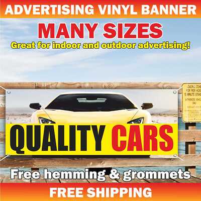 QUALITY CARS Advertising Banner Vinyl Mesh Sign dealer auto service repair used