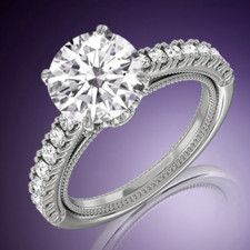 18k White Gold Wedding Ring 2.30 Ct Round Cut IGI Certified Lab Grown Diamond