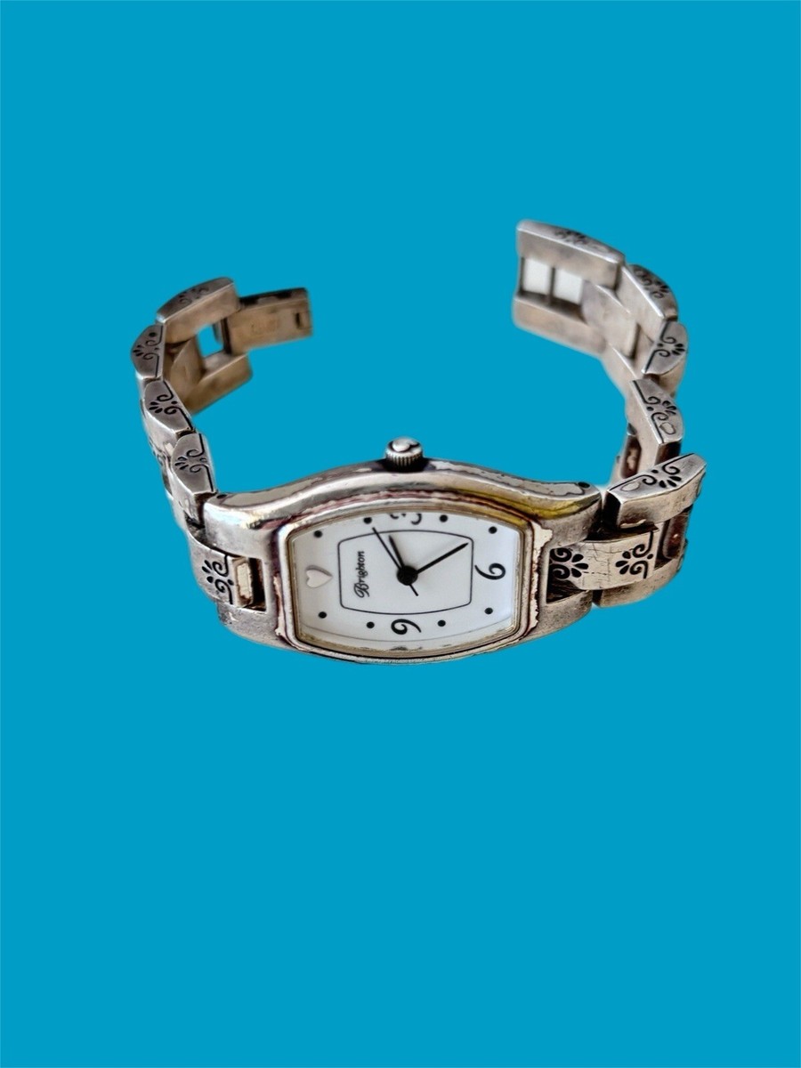 BRIGHTON SORRENTO Watch Silver tone Square Ornate Bracelet New Battery