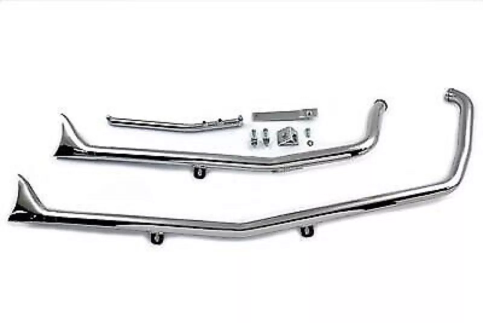 Exhaust Drag Pipe Set Fishtail Chrome fits Harley-Davidson Exhaust Drag Pipe Set Fishtail Chrome fits Harley-Davidson