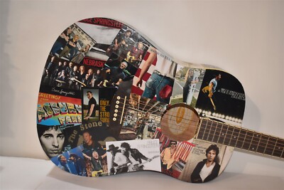 BRUCE SPRINGSTEEN E Street Band Decoupage Fender Acoustic Guitar ALBUM COVERS