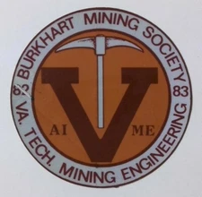 Vintage Burkhart Mining Society Virginia Tech Coal Mining Sticker Decal