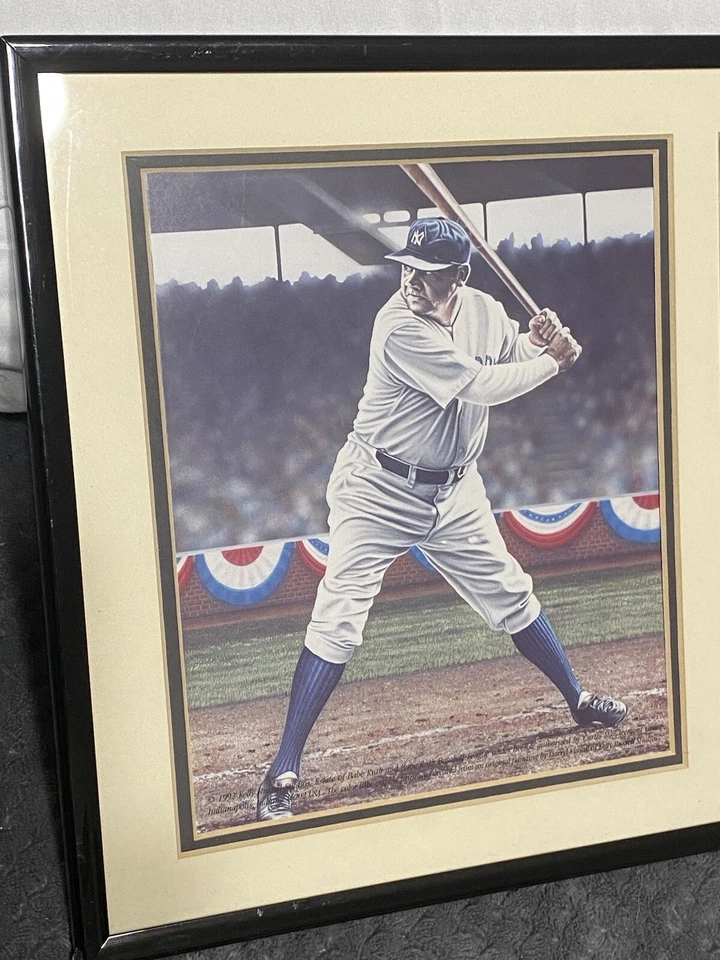 Impresión litográfica Kelly Russell Studios 1992 Darryl Vlask - BABE RUTH NY Yankees Foto 3 de 4