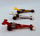1993 McDonalds Dragster Race Cars Lot of 3 Happy Meal Toy Mattel Vintage