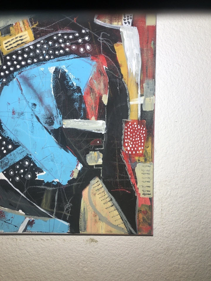 Pintura moderna abstracta original de S. Krul acrílico sobre lienzo 16x20 sin marco Foto 3 de 3