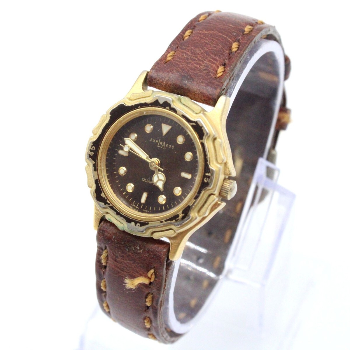 LA Express Women\'s Leather Band Watch Vintage Works Vintage LA Express Ladies Watch Braided Brown Leather Band  main image 2