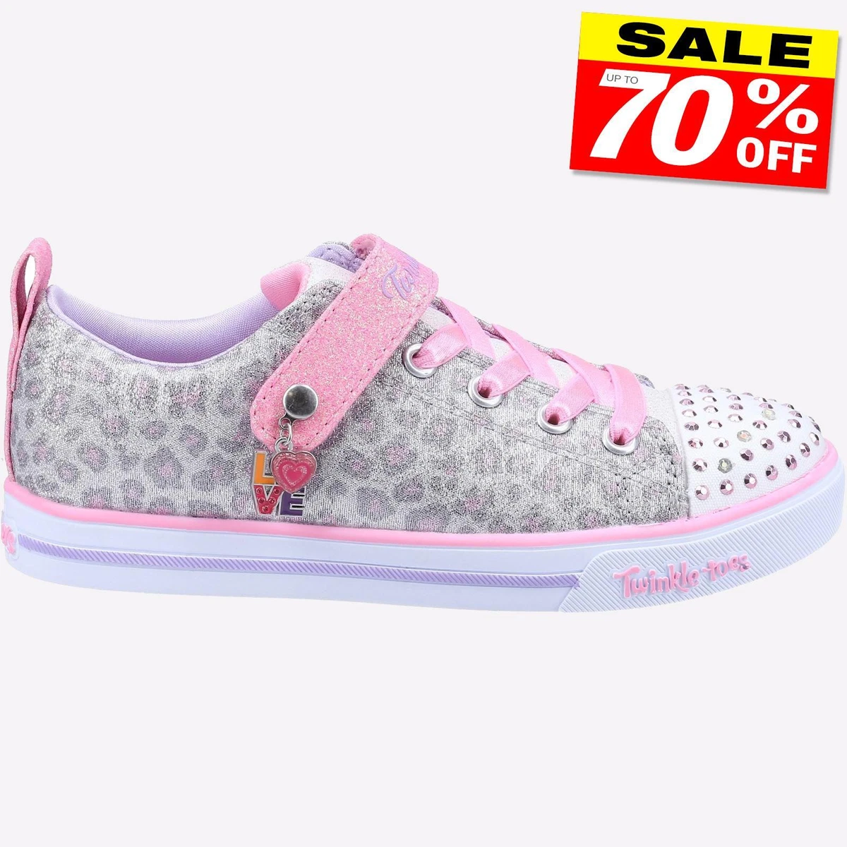 Skechers Twinkle Toes Sparkle Lite Junior Girls Kids Fashion Casual Trainers