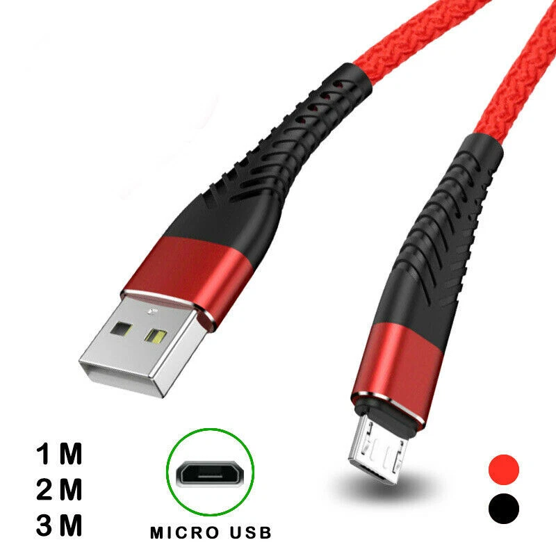 Micro USB Cable Charger Data Sync Braided For Samsung Android HTC LG 3/6/10 - Image 4 of 4
