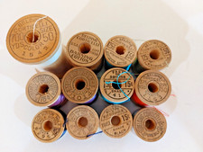 Lot of 12 Vintage Wooden Spools of Thread - Belding Corticelli USA  22243