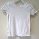 NWT Stellybelly White Ribbed Knit Top Girl's Size 10