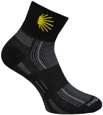 WrightSock Laufsocke, Wandersocke -anti-blasen- Socke schwarz - Stick Jakobsweg 