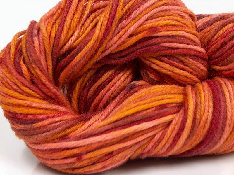 3-Skein Lot Hand Dyed Cashmere Yarn Light 3x100g/225m Orange Red - Image 2 of 4